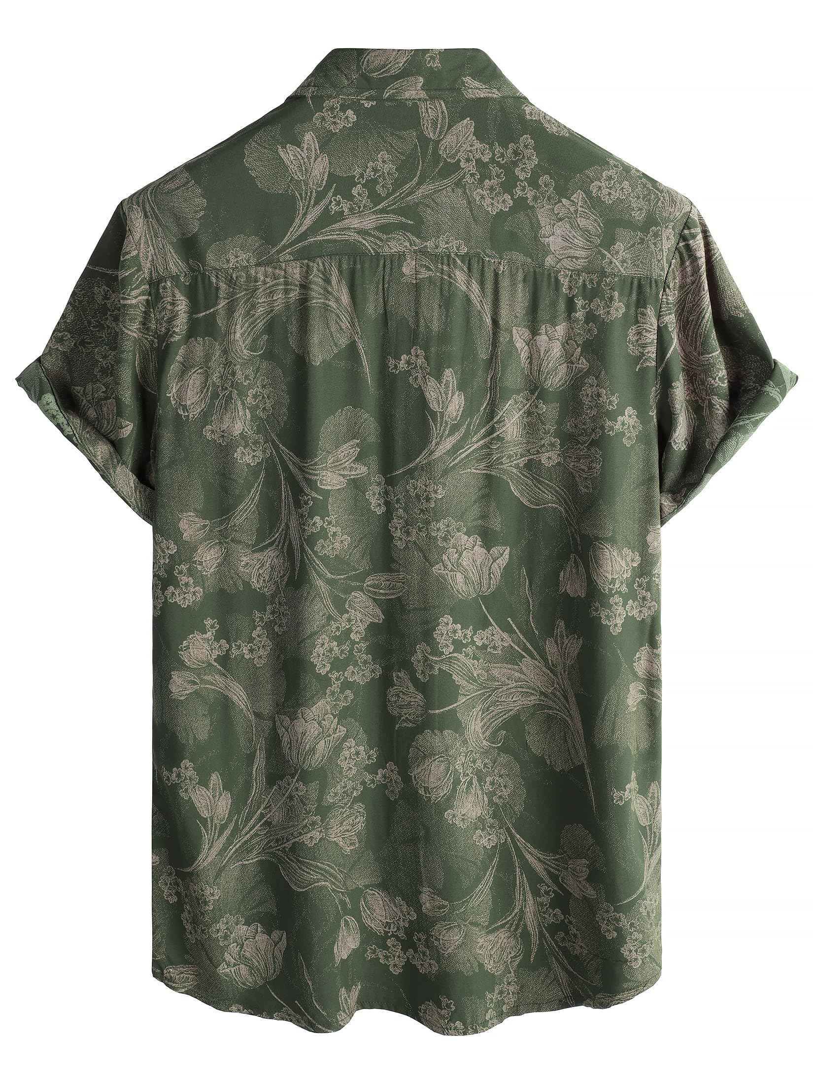 JOTOOK Mens Hawaiian Shirt Short Sleeve Button Down Tropical Shirts Casual Floral Summer Beach Shirt