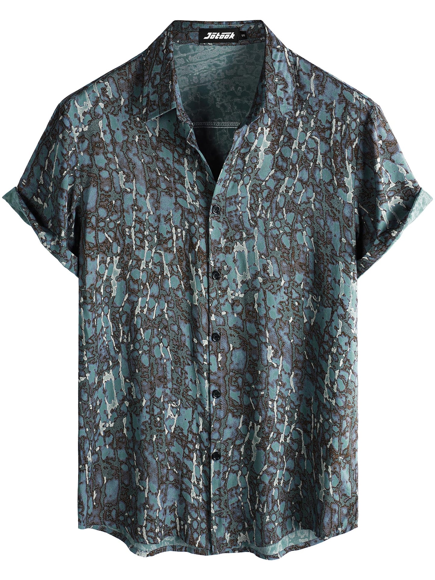 JOTOOK Mens Hawaiian Shirt Short Sleeve Button Down Tropical Shirts Casual Floral Summer Beach Shirt