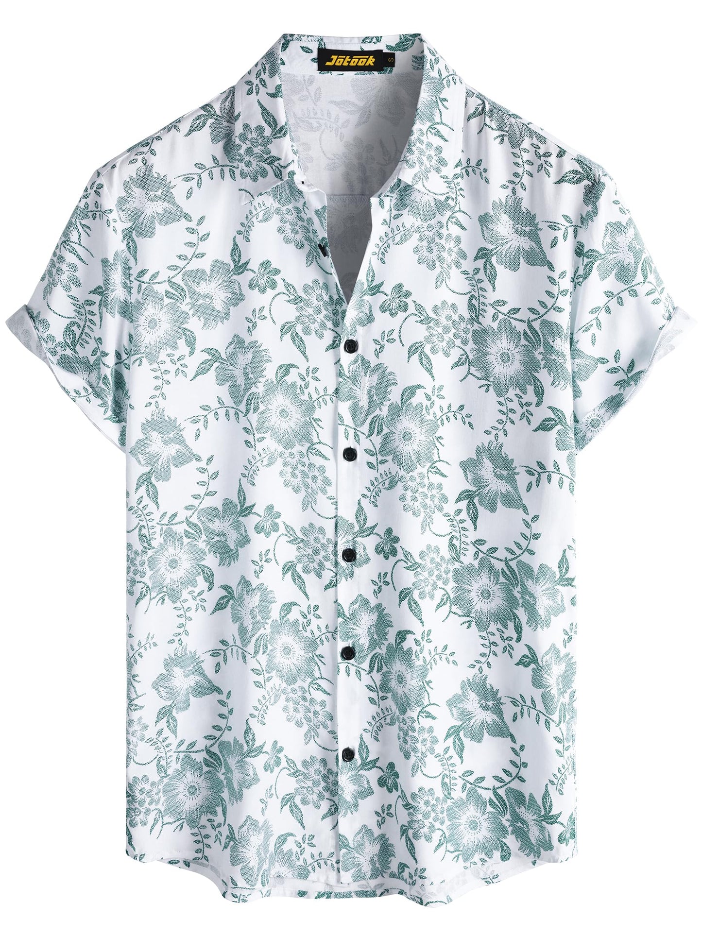 JOTOOK Mens Hawaiian Shirt Short Sleeve Button Down Tropical Shirts Casual Floral Summer Beach Shirt
