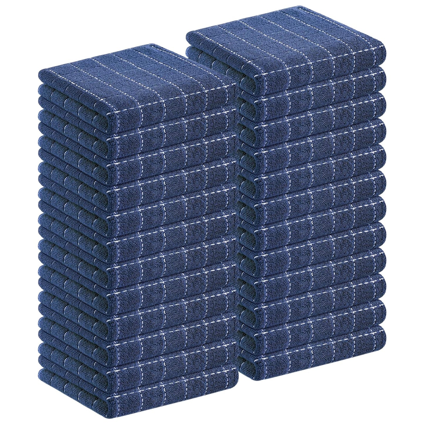 Homaxy 100% Cotton Terrycloth Check Design Dish Cloths & Dish Towels, Soft and Absorbent, Perfect for Kitchen Drying and Washing