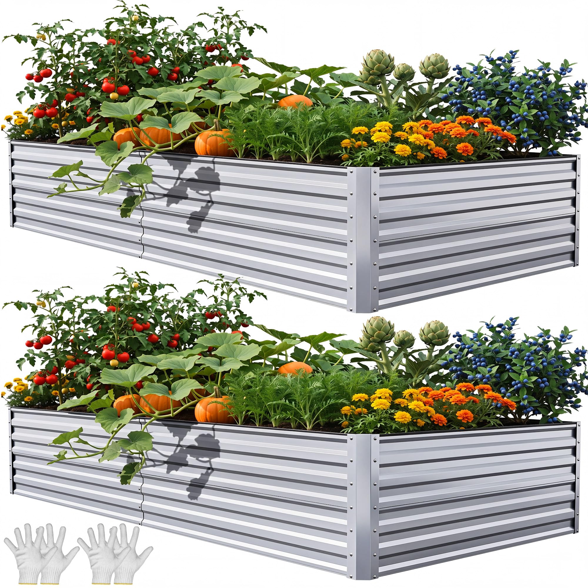 YITAHOME Raised Garden Bed Kit with Gloves, Ground Nails, Support Rod-1