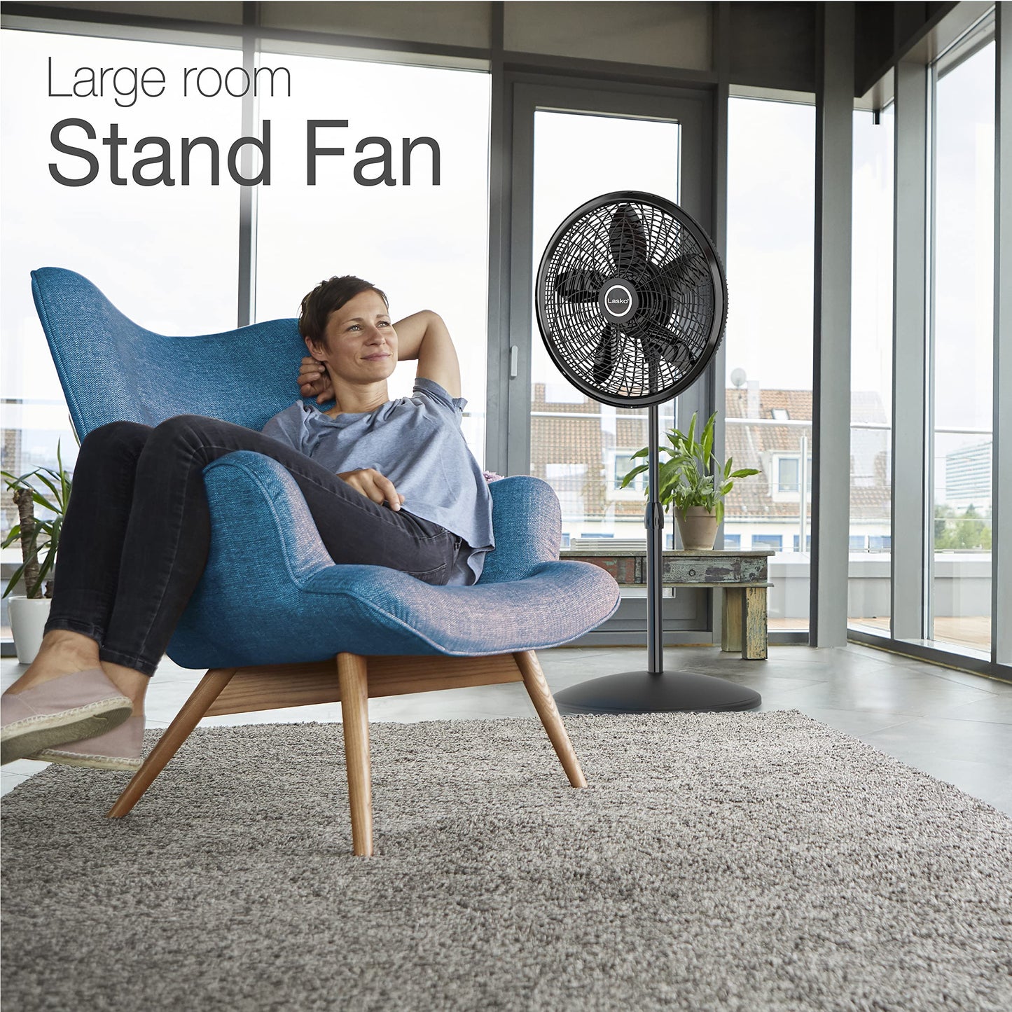 Lasko U12104 High Velocity Pro Pivoting Utility Fan for Cooling, Ventilating, Exhausting and Drying at Home, Job Site and Work Shop, 12.2 x 9.6 x 12.3 inches, Black 12104