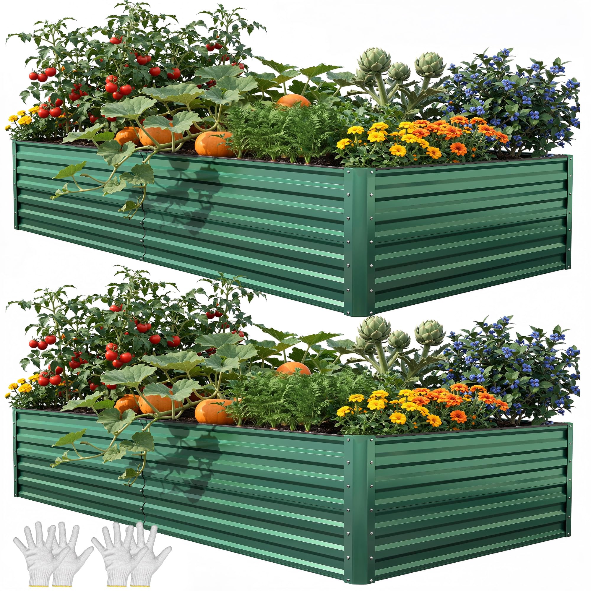 YITAHOME Raised Garden Bed Kit with Gloves, Ground Nails, Support Rod-1