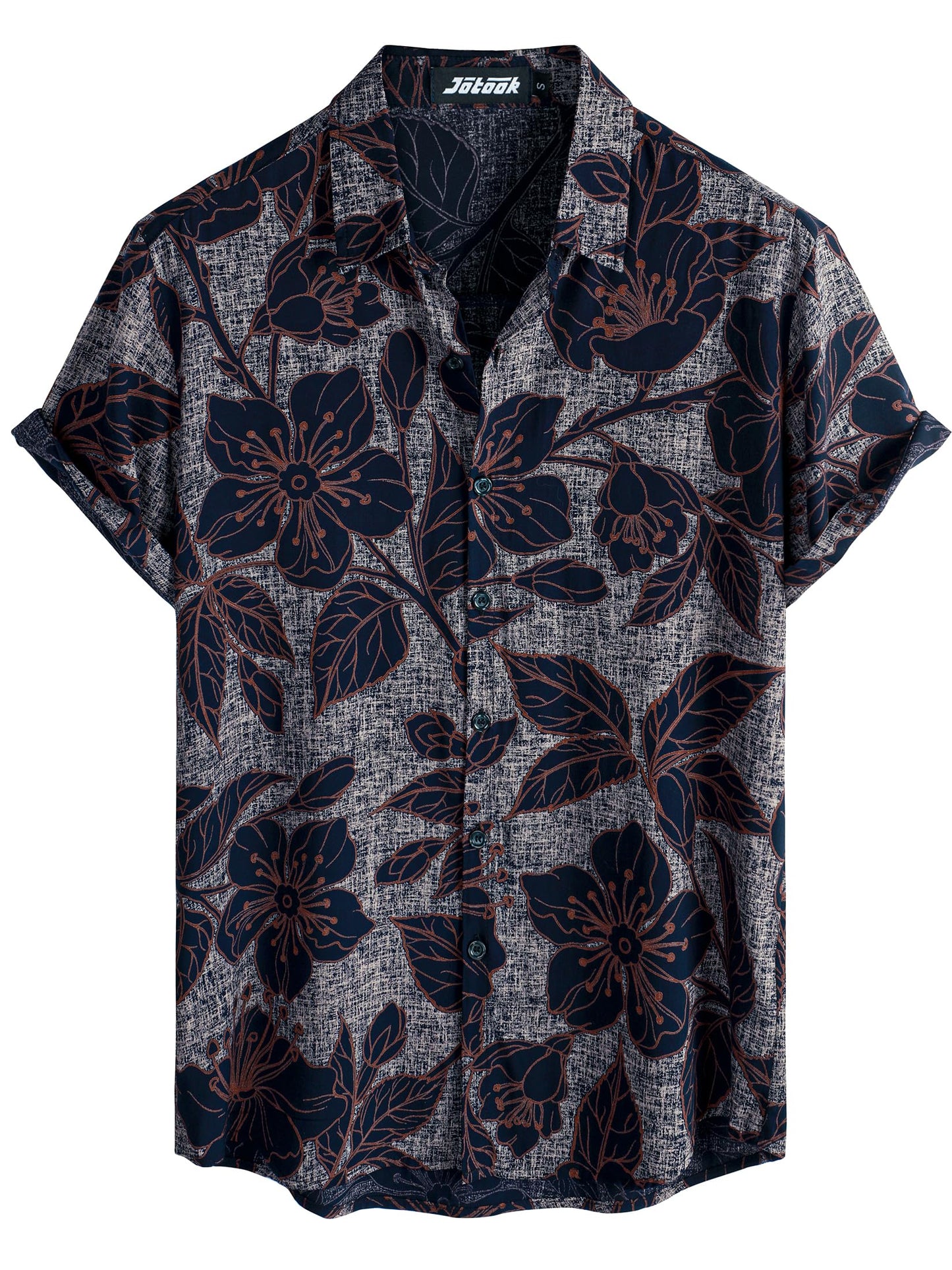 JOTOOK Mens Hawaiian Shirt Short Sleeve Button Down Tropical Shirts Casual Floral Summer Beach Shirt