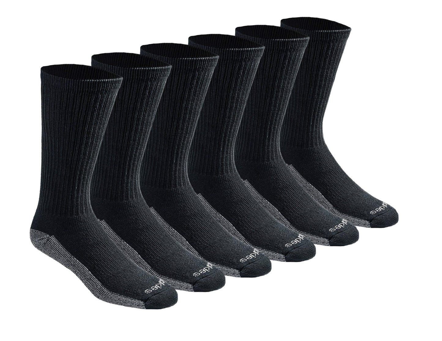 Dickies Men's Dri-Tech Essential Moisture Control Crew Socks, Available in M-XXL (6, 12 Pairs)