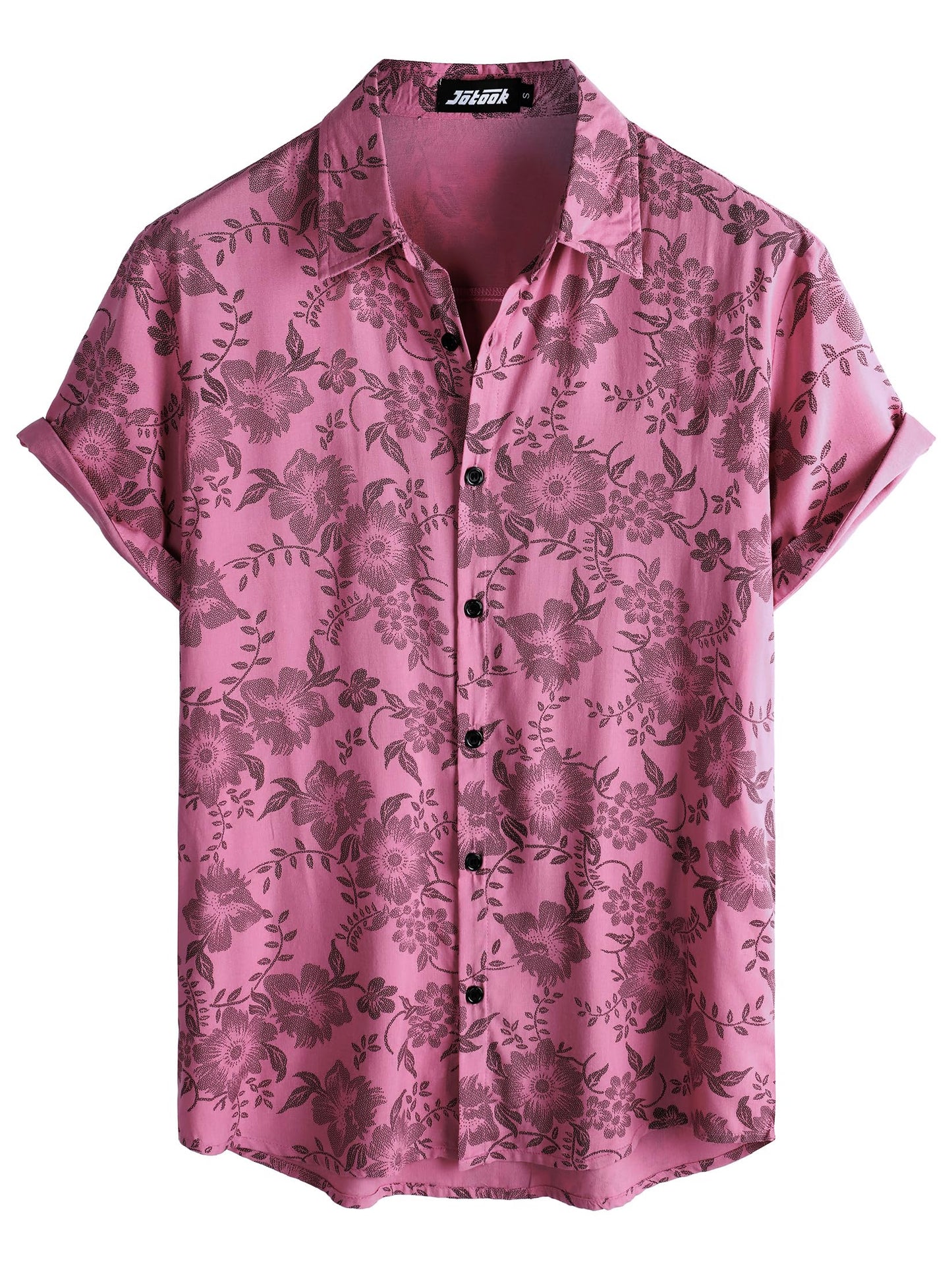 JOTOOK Mens Hawaiian Shirt Short Sleeve Button Down Tropical Shirts Casual Floral Summer Beach Shirt