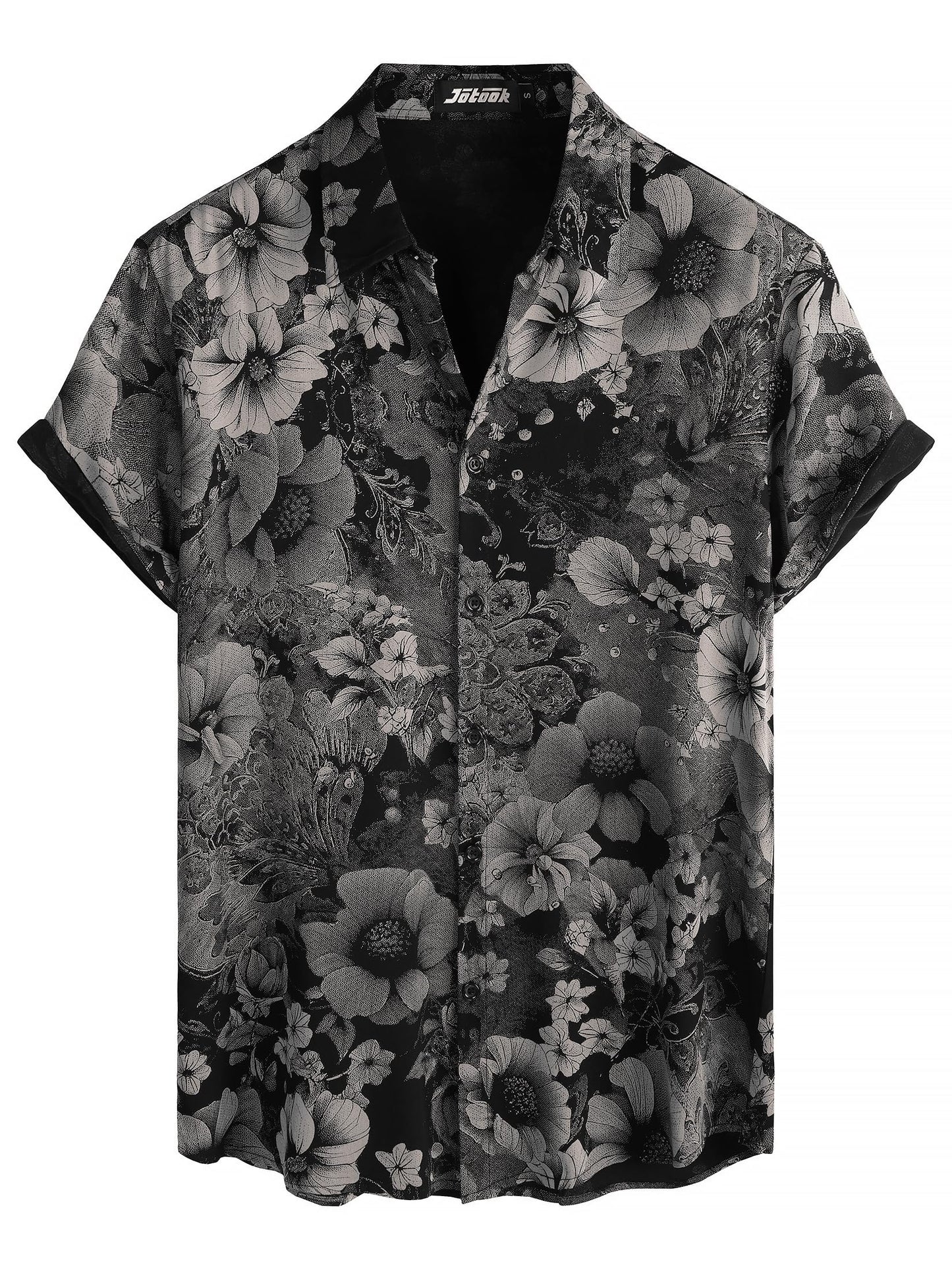 JOTOOK Mens Hawaiian Shirt Short Sleeve Button Down Tropical Shirts Casual Floral Summer Beach Shirt