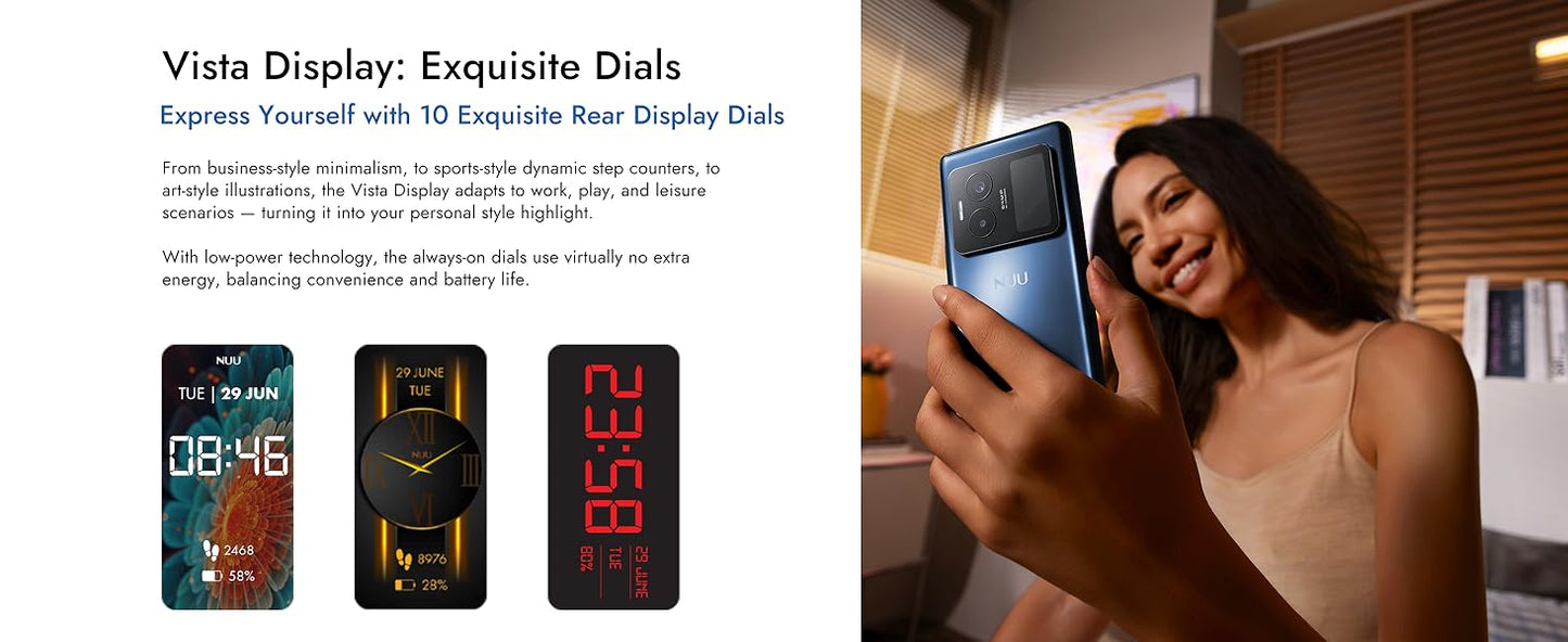 NUU B40 5G Smartphone 1.6in Rear Display 8GB/256GB Midnight Grey