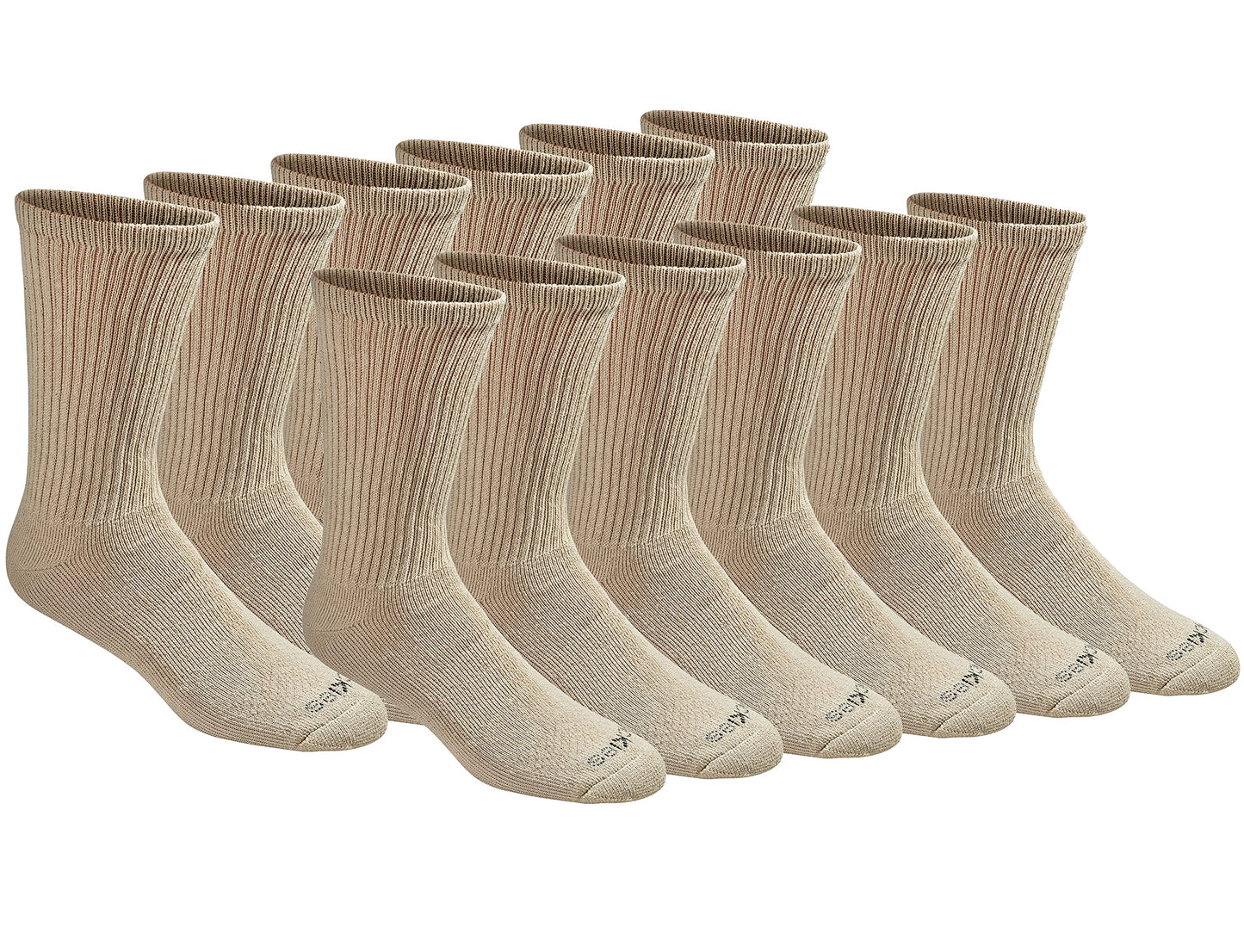 Dickies Men's Dri-Tech Essential Moisture Control Crew Socks, Available in M-XXL (6, 12 Pairs)