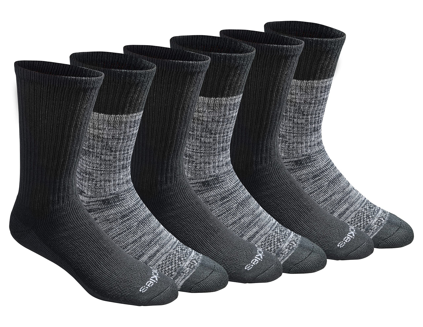 Dickies Men's Dri-Tech Essential Moisture Control Crew Socks, Available in M-XXL (6, 12 Pairs)