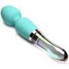 Prisms Erotic Glass 10X Wand Massager Turquoise Dual Ended