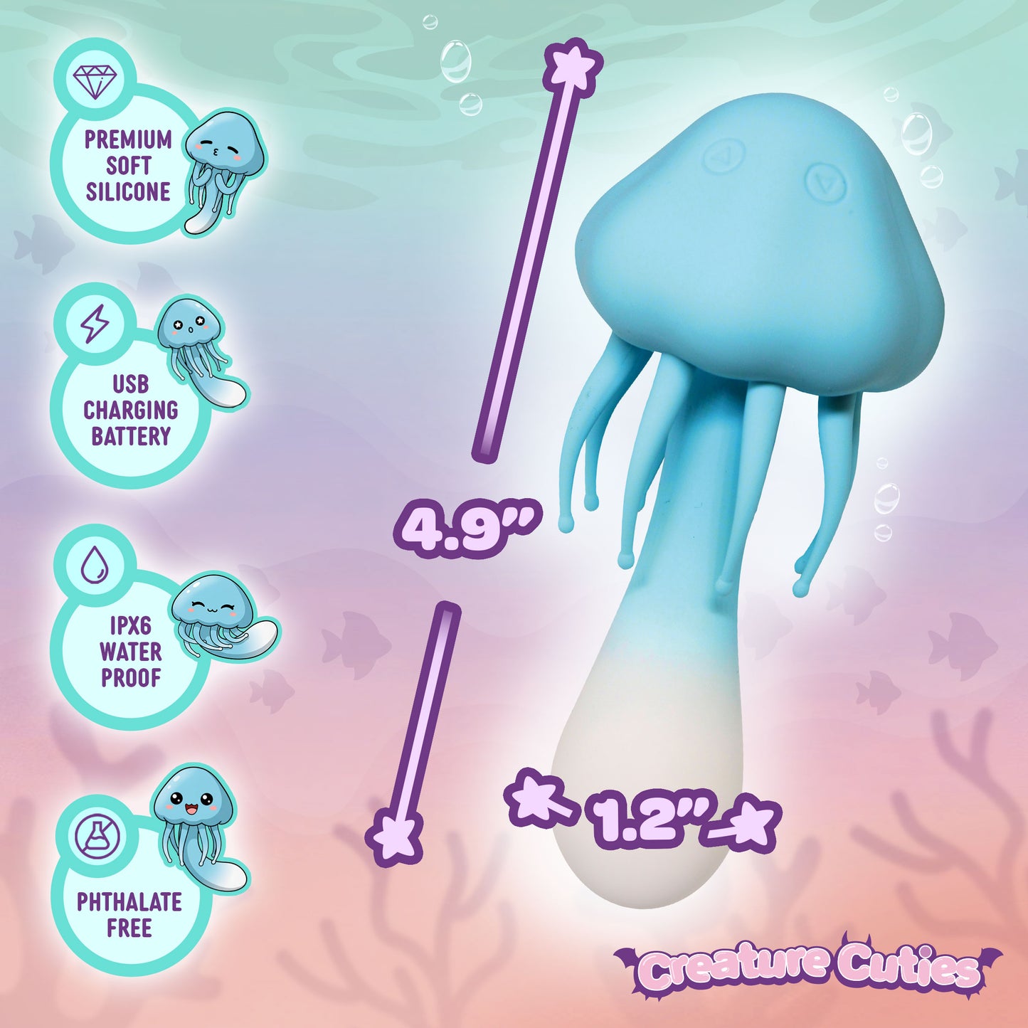 Creature Cuties Jellyvibe Dual Motor Silicone Vibrator