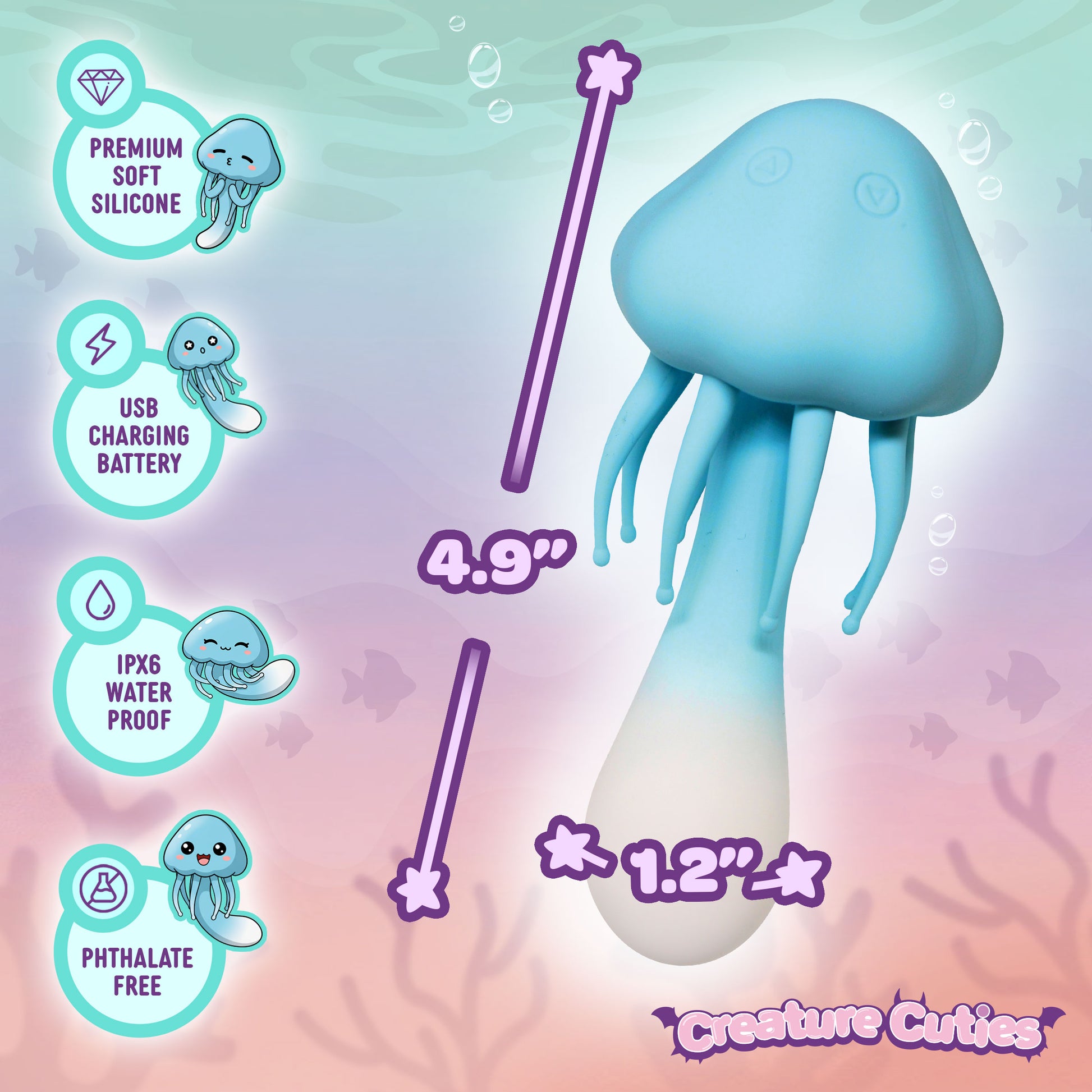 Creature Cuties Jellyvibe Dual Motor Silicone Vibrator