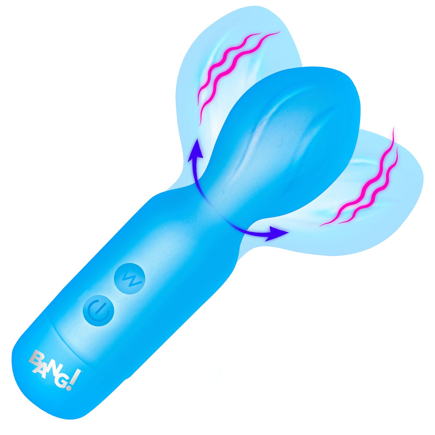 Bang! 18X Vibrating Silicone Mini Wand Textured Head Blue