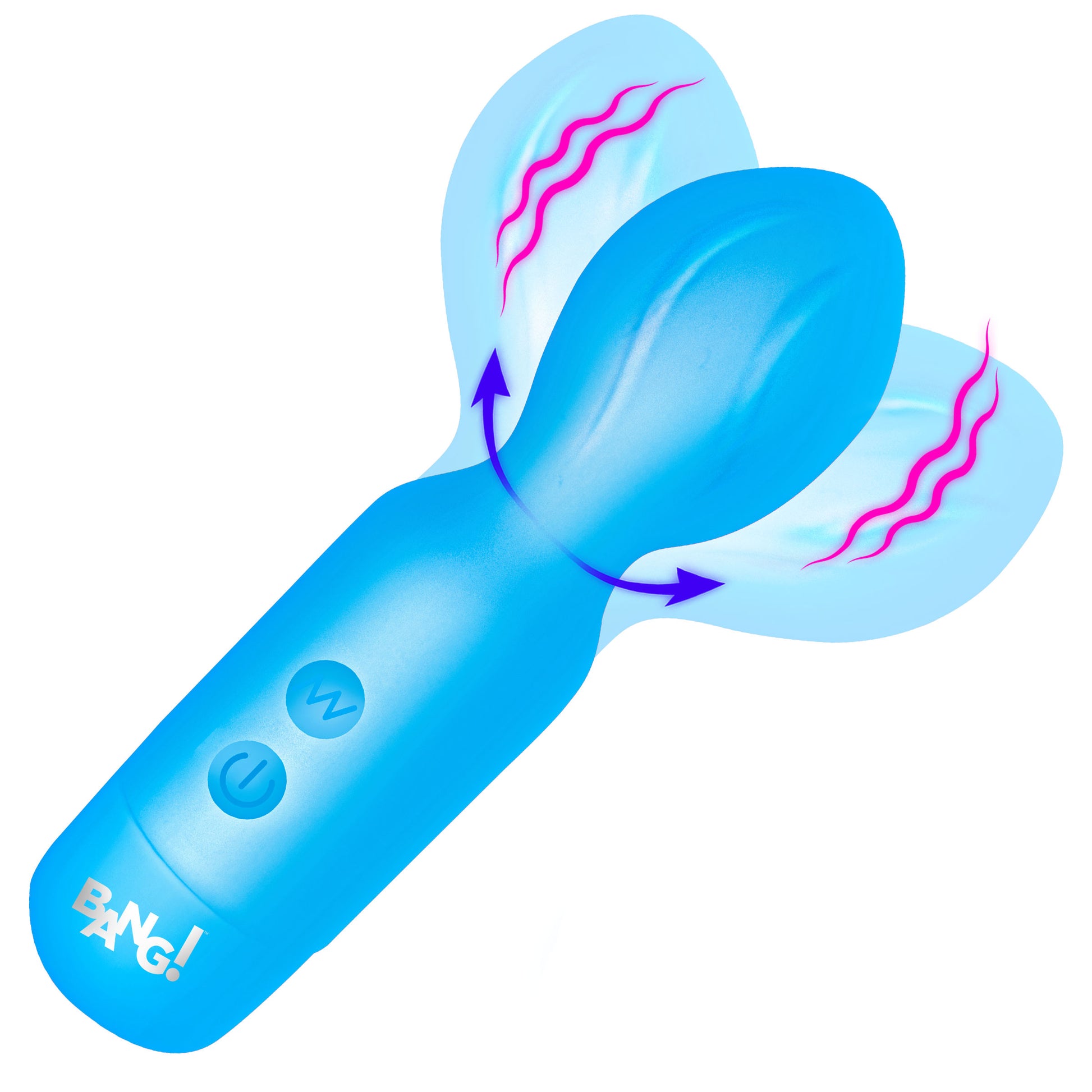 Bang! 18X Vibrating Silicone Mini Wand Textured Head Blue