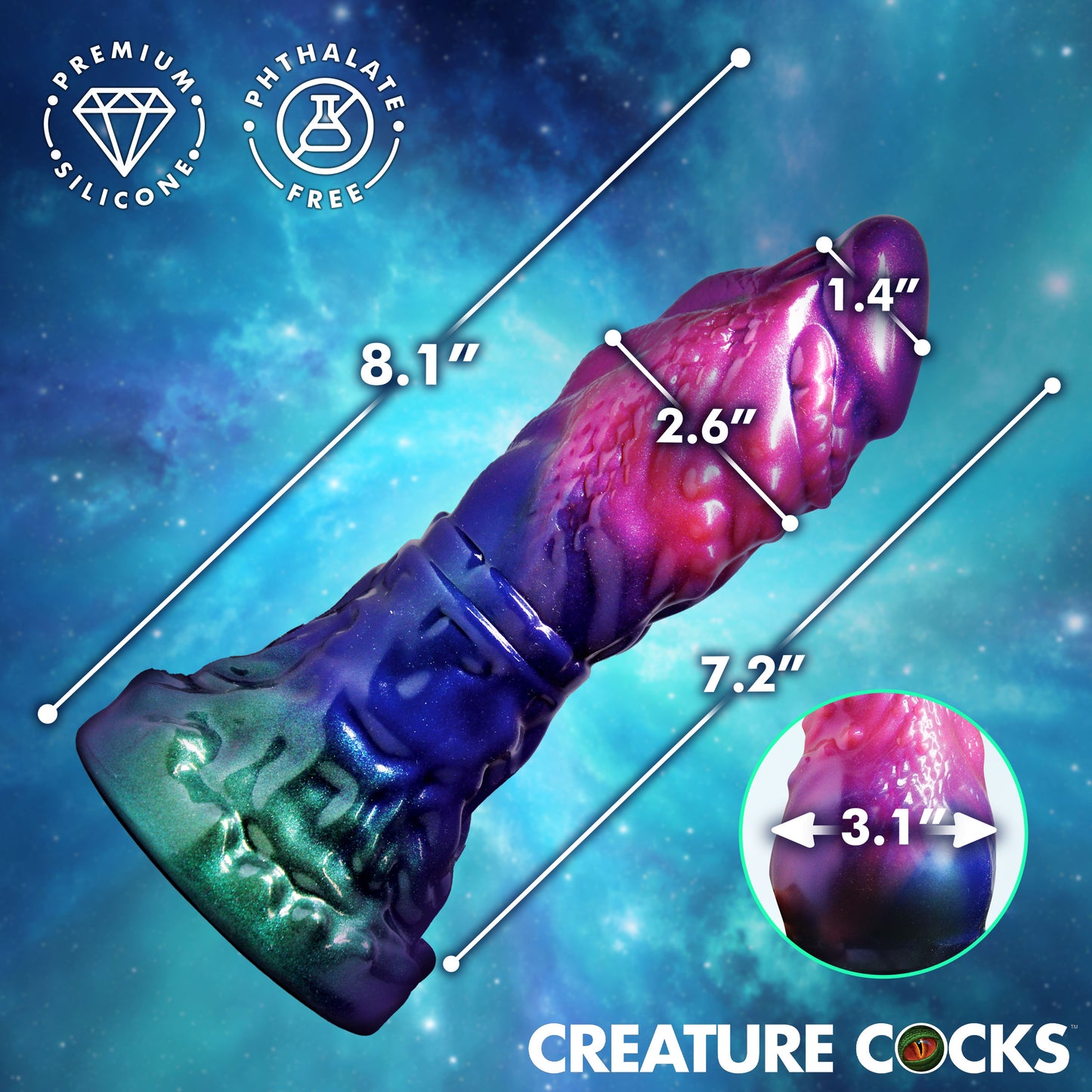 Creature Cocks Gorge Inflatable Silicone Dildo Multi
