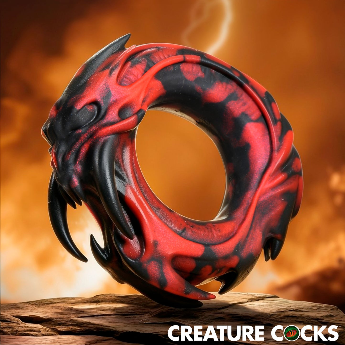 Creature Cocks Hell Fang Silicone Cock Ring Crimson Red