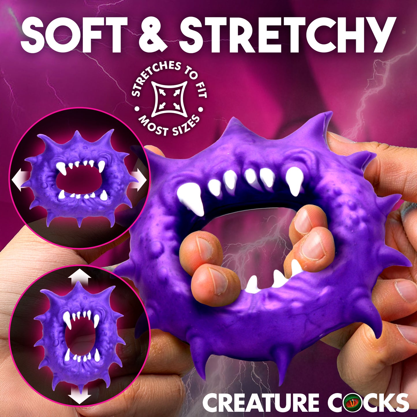 Creature Cocks Constrictor Silicone Cock Ring Purple