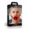 Master Series Feeding Gag Plugged Silicone Red Adjustable Strap