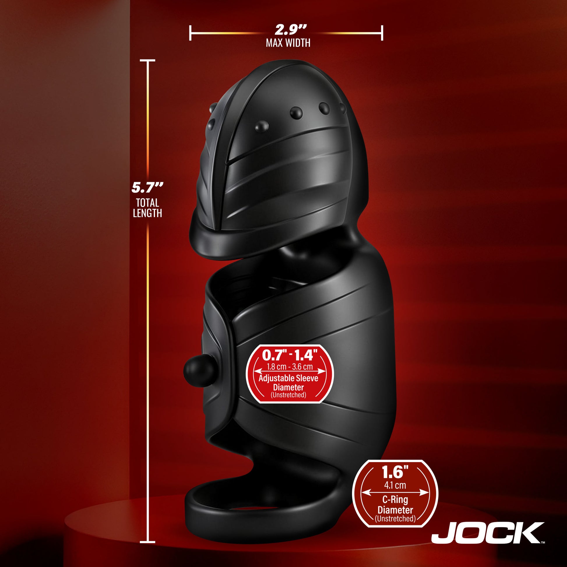 Jock Helmet Humper Gyrating Vibrating Silicone Masturbator Black
