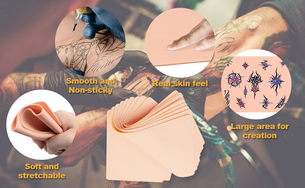 Jconly Blank Tattoo Practice Skin Double-Sided Fake Skin 30Pcs