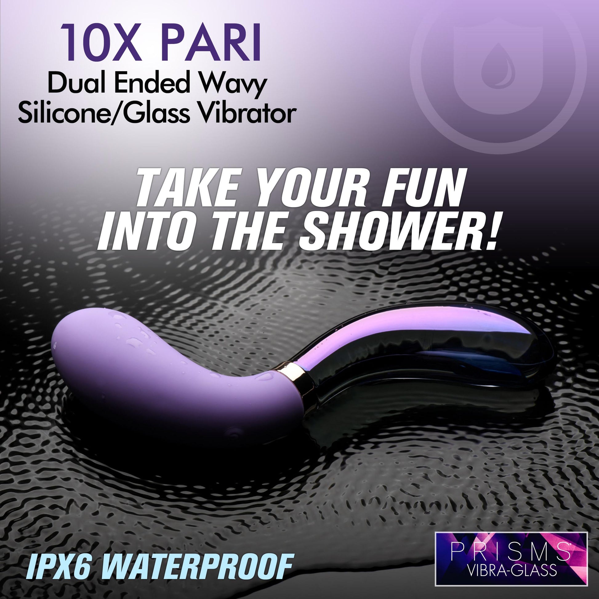 10X Pari Dual Ended Silicone Glass Vibrator for Ultimate Pleasure