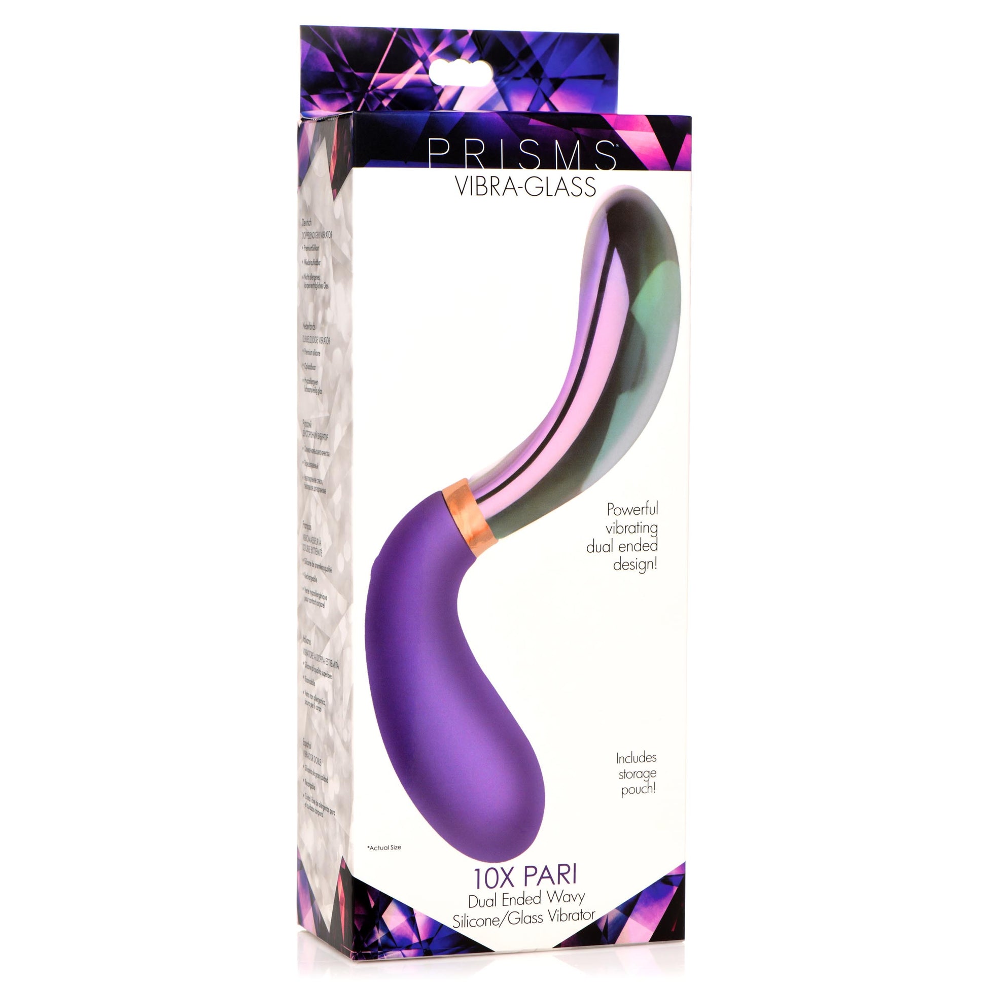 10X Pari Dual Ended Silicone Glass Vibrator for Ultimate Pleasure