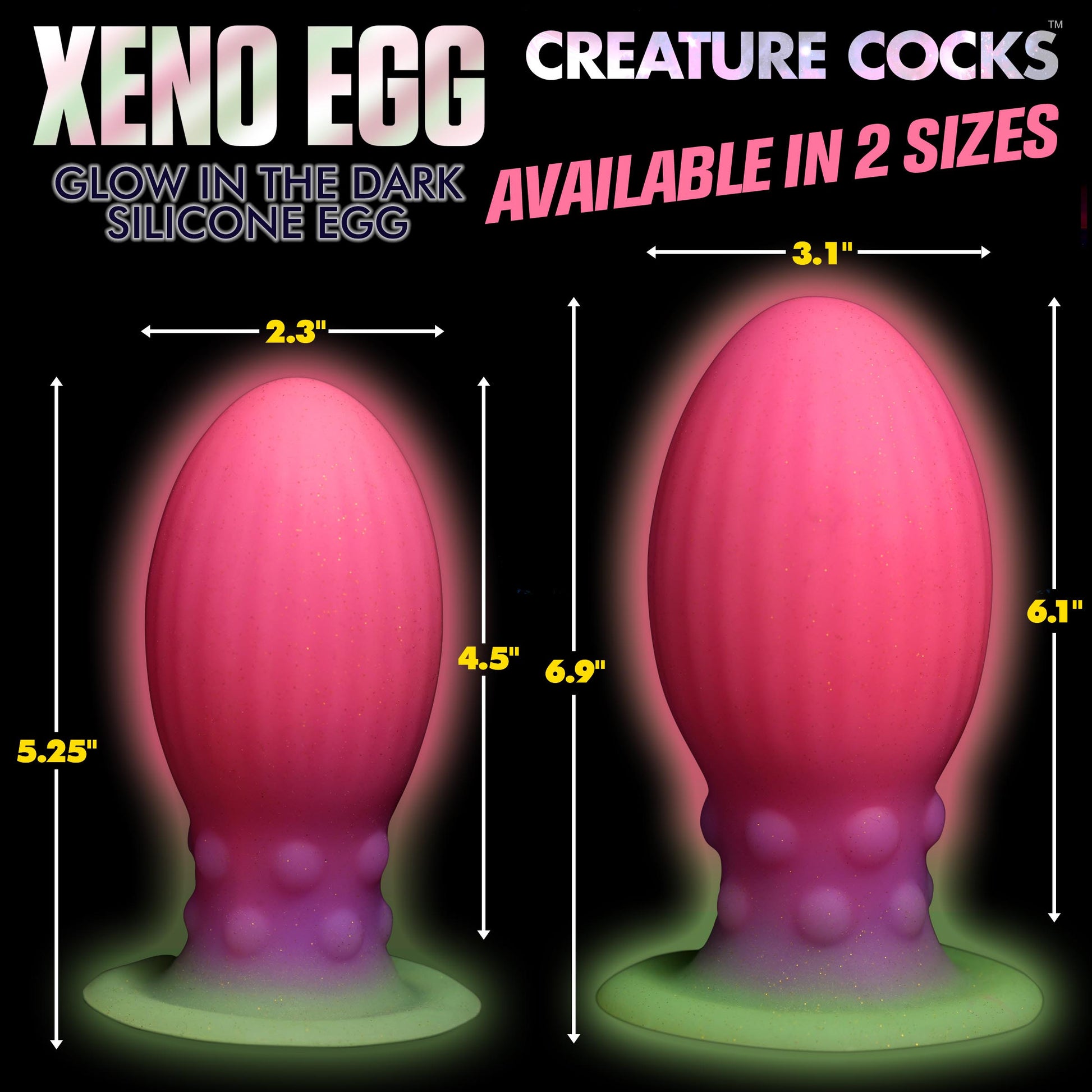 Creature Cocks Xeno Glow in the Dark Silicone Egg XL