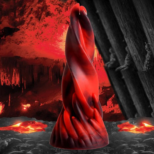 Creature Cocks Hell Kiss Twisted Tongues Silicone Dildo Black/Red